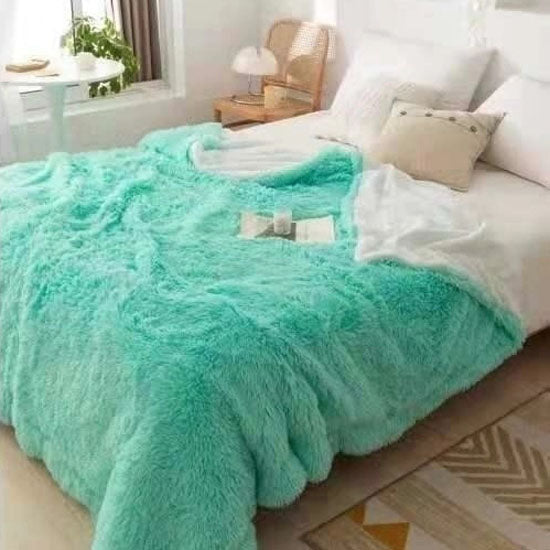 Frazada Nordica Pelo Largo Con Corderito 2 Plazas 2x2 Mts