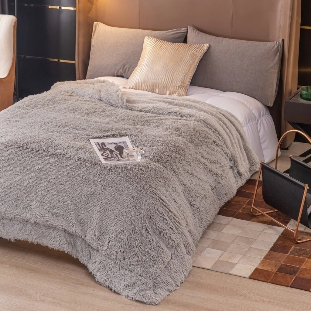 Frazada Nordica Pelo Largo Con Corderito 2 Plazas 2x2 Mts