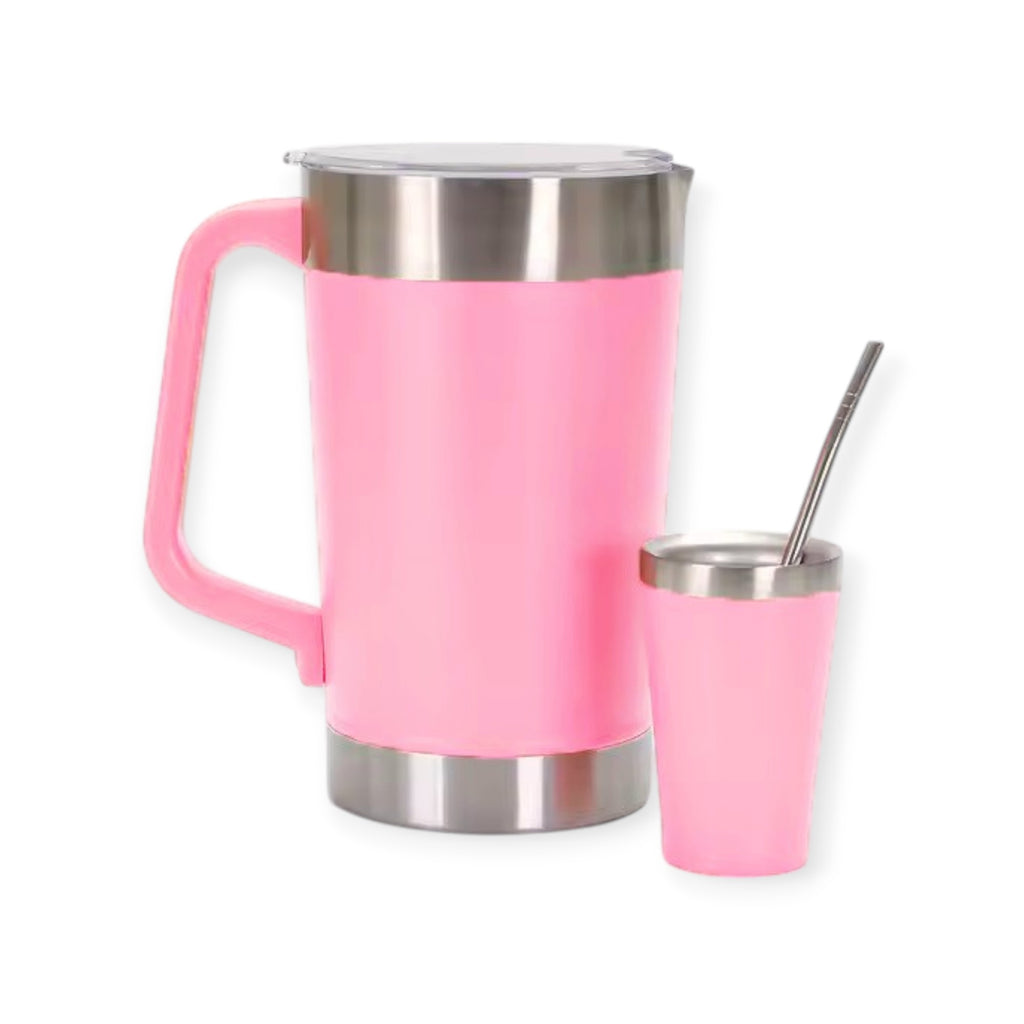 Jarra De Acero Inoxidable Beer Pints 2000ml Con Vaso Mate