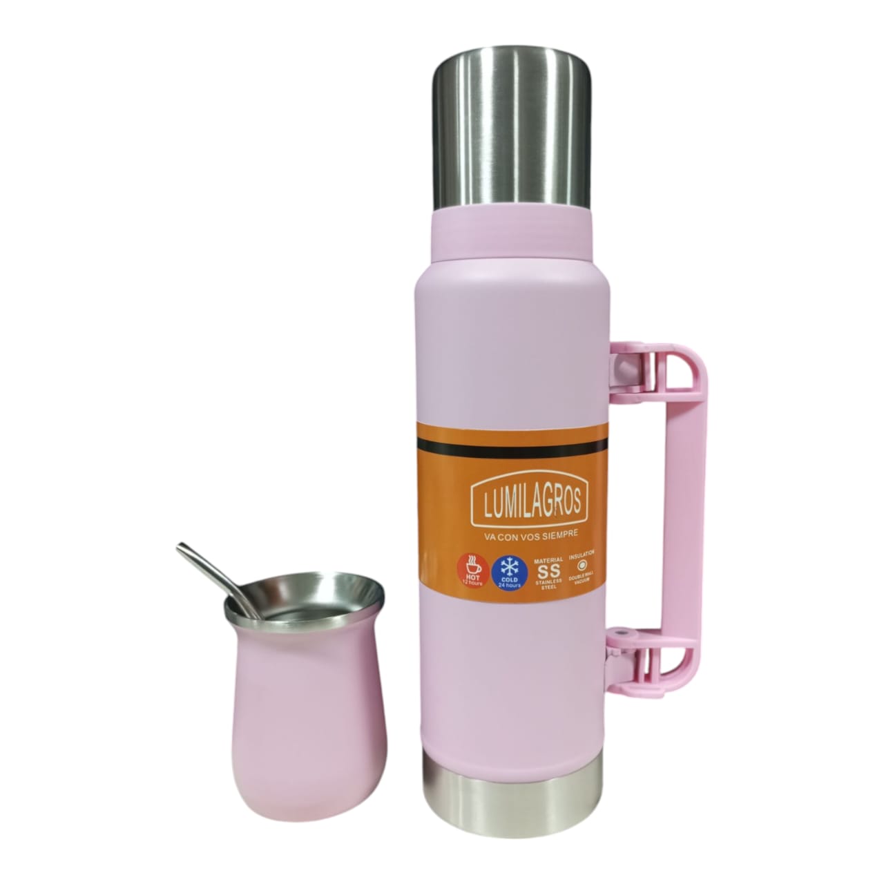Combo Termo Classic Acero Inoxidable 1.2l + Mate + Bombilla