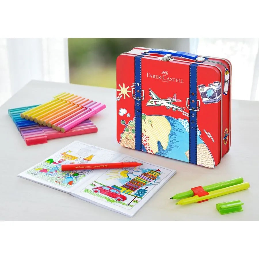 Set Marcadores Maleta De Viaje 40 Conectores Faber Castell