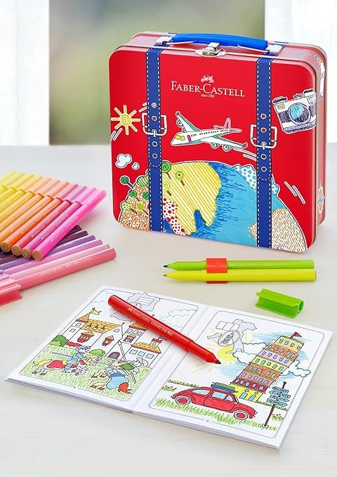 Set Marcadores Maleta De Viaje 40 Conectores Faber Castell