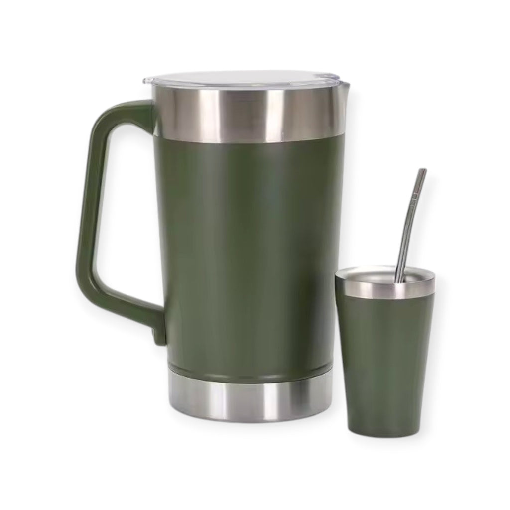 Jarra De Acero Inoxidable Beer Pints 2000ml Con Vaso Mate